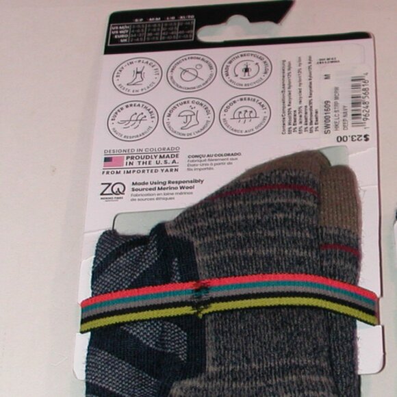 2 Pairs SmartWool Hike Light Cushion Stripe Mid Crew Socks Men's Size Medium - Picture 5 of 6